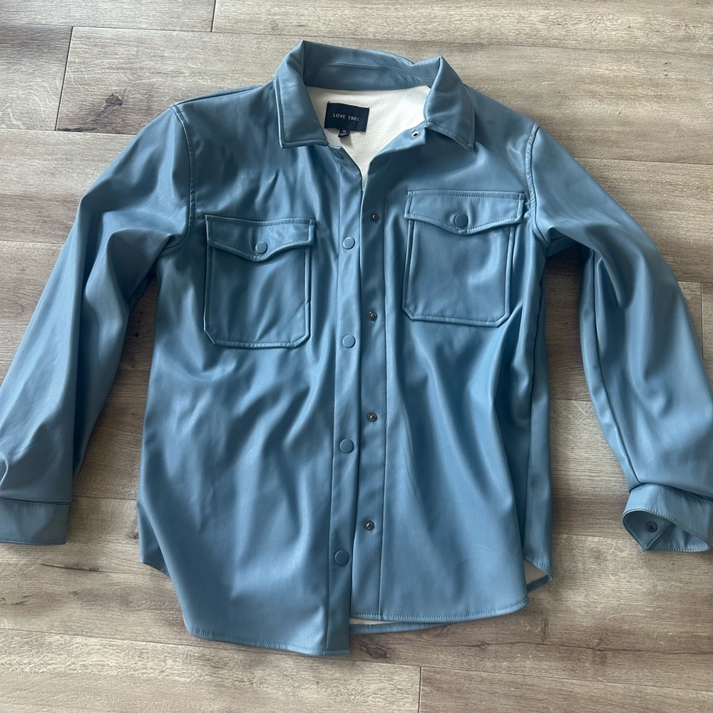 Love Tree Women's Blue Leather Jacket